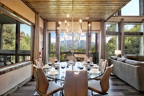 Dining - EXTRAORDINARY Contemporary Luxury Cabin! Screened Porches, Fireplaces, WOW View! (Gatlinburg)