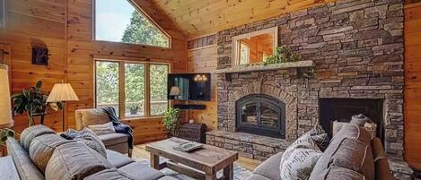 Smart TV, chimenea, videojuegos y reproductor de DVD