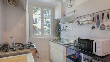 Appartamento panoramico | Cucina privata | Frigorifero con congelatore, microonde, forno, piano cottura