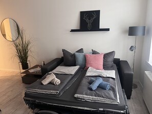 1 bedroom, travel crib, free WiFi, bed sheets