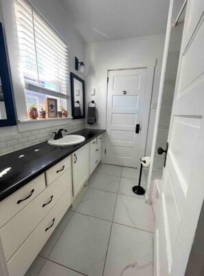 Hair dryer, soap, shampoo