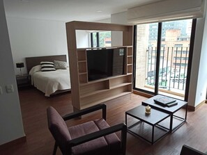 1 bedroom, iron/ironing board, WiFi, bed sheets - Hermoso, Garaje, Piscina, Zona Húmeda, Gimnasio, Terraza Comunal, Internet tv (Bogotá)