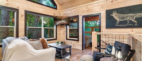 TV connectée, cheminée, chaîne hi-fi