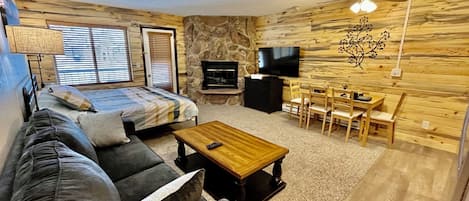 Smart TV, chimenea, videojuegos y impresora