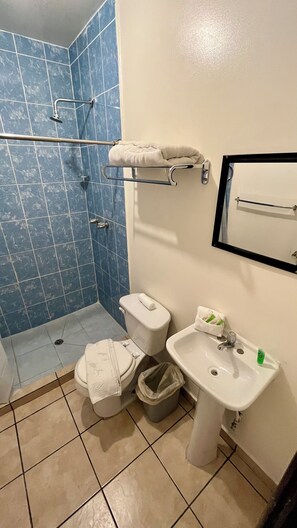 Habitación doble estándar | Baño | Regadera, amenidades de baño gratuitas, toallas 