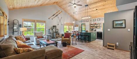 TV connectée, cheminée, jeux vidéo, lecteur de DVD