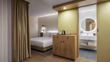 Een bad, gratis toiletartikelen, een haardroger, pantoffels