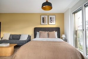 Iron/ironing board, WiFi, bed sheets - Open Wiedikon Studio w/ Storage & W/D, nr Market, by Blueground (Zurich)