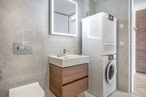 Hair dryer, towels