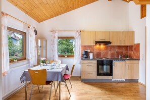 Fridge, oven, stovetop, coffee/tea maker - Holiday Home "Katrin" with Private Terrace & Wi-Fi (Bad Urach)