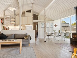 TV, fireplace, foosball