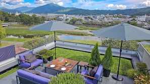 Breakfast, lunch, dinner served; Fusion cuisine, garden views