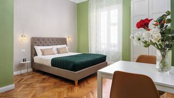 Studio Confort | 1 chambre, draps en coton égyptien, literie de qualité supérieure