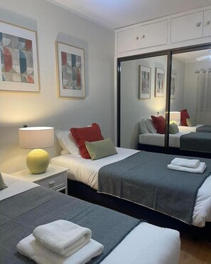 2 bedrooms, iron/ironing board, travel cot, WiFi