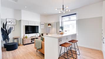 Apartamento urbano | 1 quarto, roupas de cama de algodão egípcio, roupas de cama premium