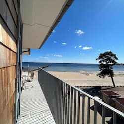Apartamento exclusivo, 1 cama Queen e sofá-cama, vista para o mar | Vista da sacada