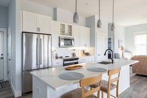Fridge, microwave, oven, dishwasher - Judi's Place, Oceanfront House in Salter Path, NC! (Salter Path)