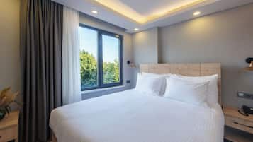 1 bilik tidur, peralatan tempat tidur premium, bar mini