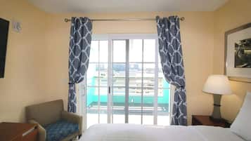 Down comforters, blackout drapes, iron/ironing board, free WiFi