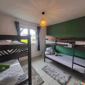 3 bedrooms, iron/ironing board, travel cot, WiFi