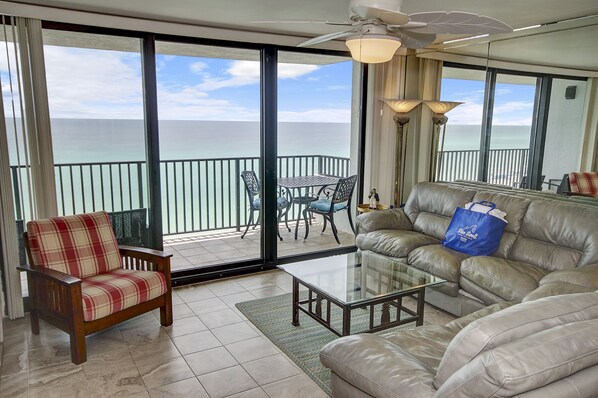 Condo, Multiple Beds, Balcony, Ocean View | Living area | 40-inch TV with digital channels