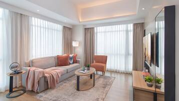 Superior Room (One Bedroom Premier) | In-room safe, desk, laptop workspace, blackout drapes