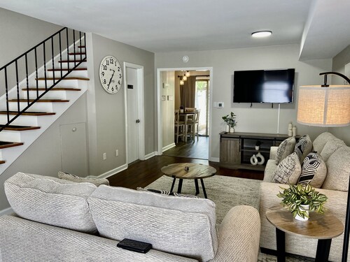 Modern Townhome w/ Balcony • Walk to FUSE Stadium