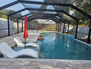 Piscine extérieure, piscine chauffée