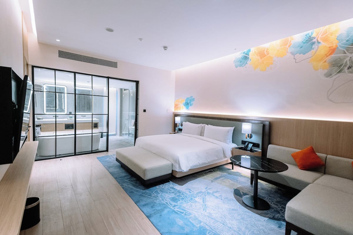 Feriehus - 1 soveværelse | 1 soveværelse, premium-sengetøj, Select Comfort-senge, minibar