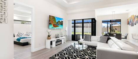 Smart TV, table football, ping pong