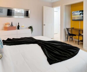 2 bedrooms, iron/ironing board, travel crib, free WiFi