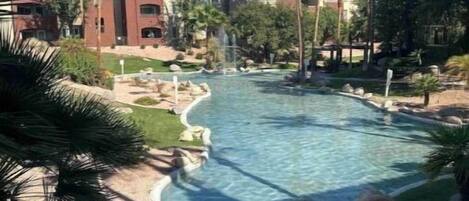 Outdoor pool, a heated pool