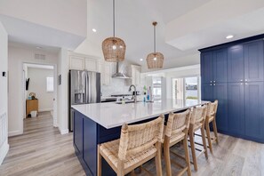 Fridge, microwave, oven, dishwasher - 530 Coastal Cabana – Waterfront Pool Home w/ Hot Tub, Dock, Golf Cart & Walk to Beach (Indian Rocks Beach)