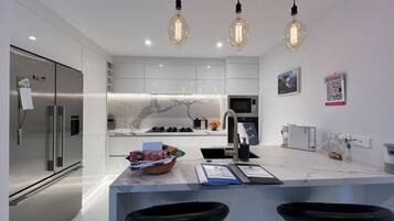 Luxury Villa, 3 Bedrooms (Villa 5B) | Private kitchen | Full-size fridge, microwave, oven, stovetop