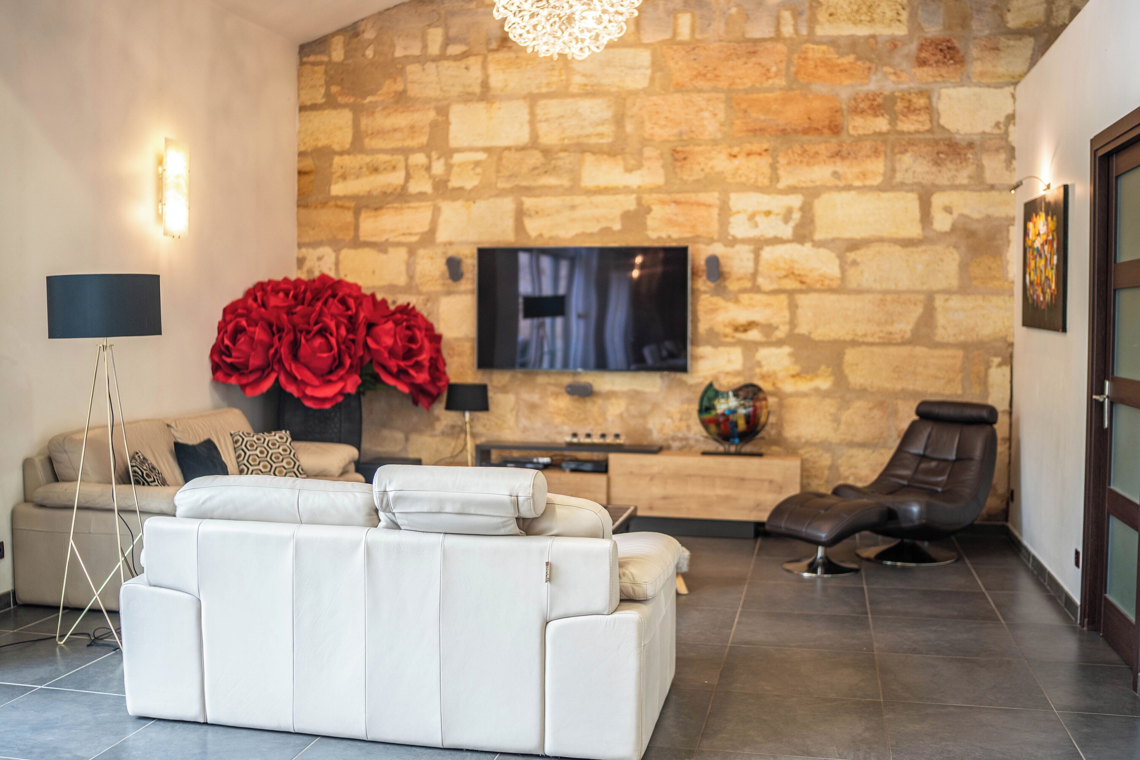 Smart-tv, dvd-afspiller, bordtennisbord, videobibliotek