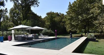 Villa for 10 Guests with Pool, Surrounded by Trees, Just 15 Min from Bordeaux