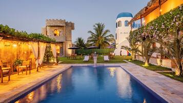 Indoor pool, open 8:00 AM to 8:00 PM, pool loungers