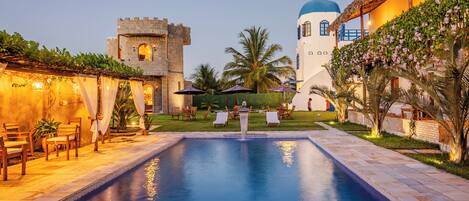 Indoor pool, open 8:00 AM to 8:00 PM, pool loungers