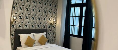 1 slaapkamer, een strijkplank/strijkijzer, wifi, beddengoed