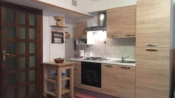 Fridge, oven, stovetop, electric kettle