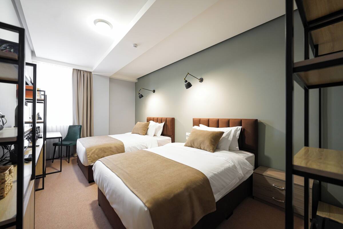 Habitación Deluxe con 2 camas individuales | Ropa de cama de alta calidad y minibar 