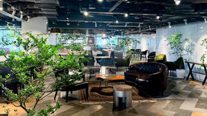 A modern indoor space with seating areas, tables, and potted plants. - Brittany Hotel BGC (Taguig)