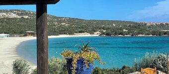 Sandy Cove Patio beachfront villa in Golfo Aranci North East Sardinia 