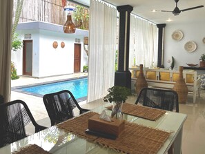 Outdoor dining - Tropical 2BR Villa with Pool in Canggu (Bali)