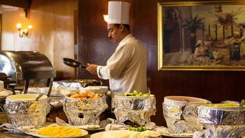 Breakfast, lunch and dinner served