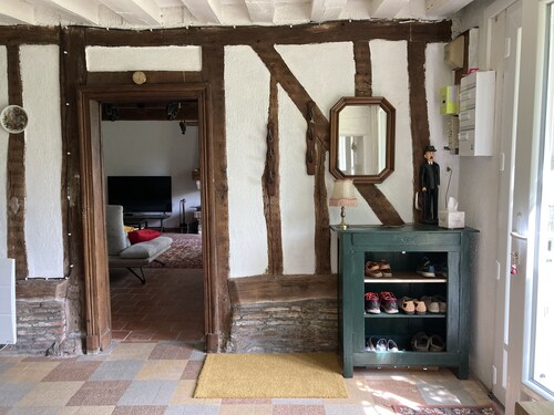 Longère Renovée, Maison de Campagne à Colombage Avec Cheminée Proche Foret