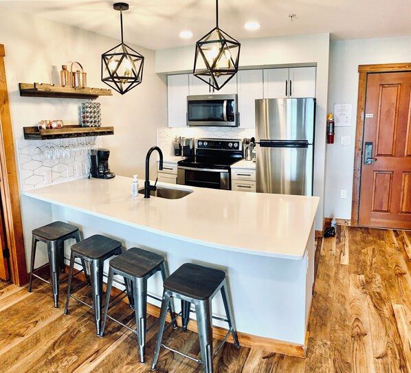 Fridge, microwave, oven, dishwasher - Highland House #309 - Brigham Three Bedroom Condo by RedAwning (Snowshoe)