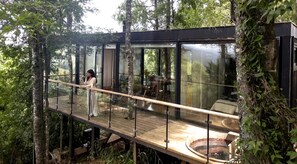 Exclusive Cabin | Terrace/patio - Samadhi Eco Resort (Vilcun)
