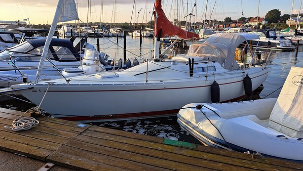 Un puerto deportivo con varios veleros amarrados a muelles de madera.
