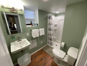 Shower, hair dryer, towels, soap - The Fox Den (Ames)